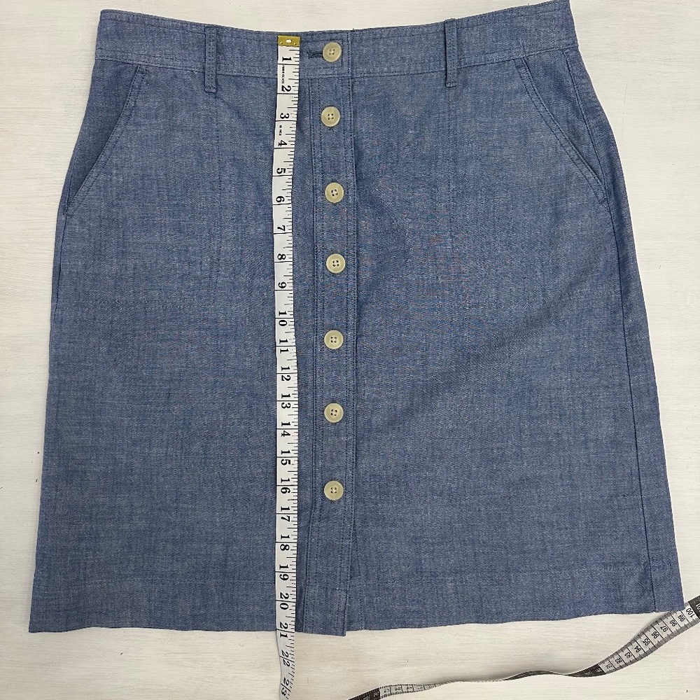 Talbots Chambray Button Down A-Line Skirt Women's… - image 5